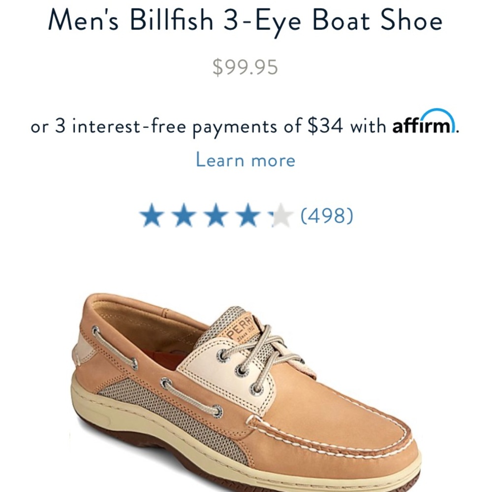 Sperry Billfish 3-eyed Boat Shoe